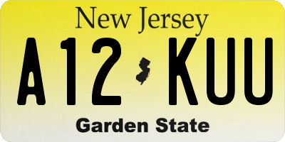 NJ license plate A12KUU