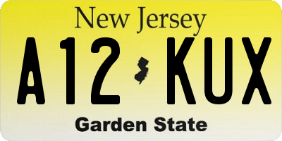 NJ license plate A12KUX