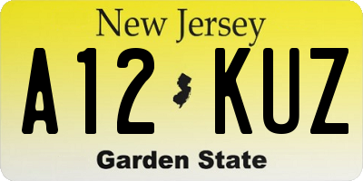 NJ license plate A12KUZ