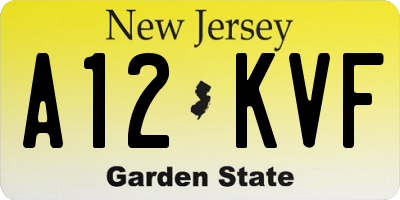 NJ license plate A12KVF