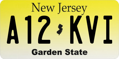 NJ license plate A12KVI
