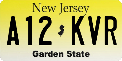 NJ license plate A12KVR