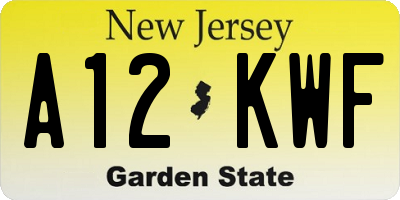 NJ license plate A12KWF