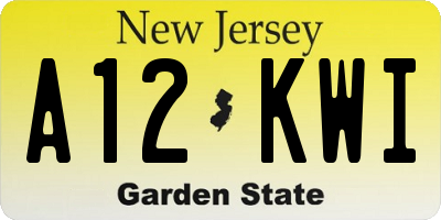 NJ license plate A12KWI