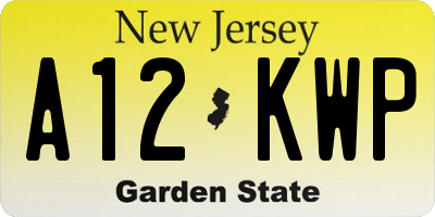 NJ license plate A12KWP