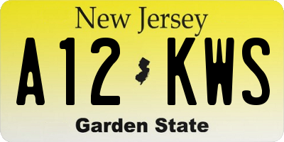 NJ license plate A12KWS