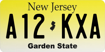 NJ license plate A12KXA