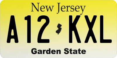 NJ license plate A12KXL
