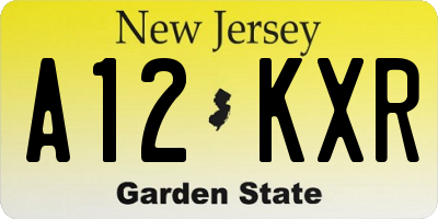 NJ license plate A12KXR