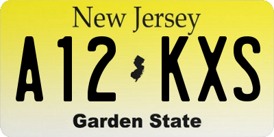 NJ license plate A12KXS