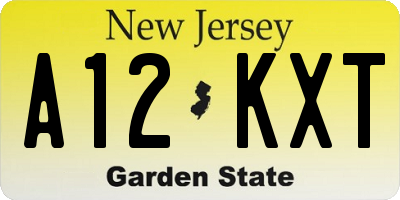 NJ license plate A12KXT