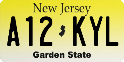 NJ license plate A12KYL