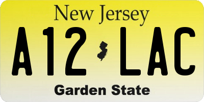 NJ license plate A12LAC