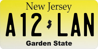 NJ license plate A12LAN