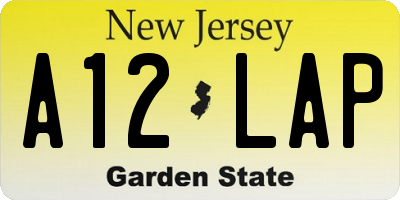 NJ license plate A12LAP