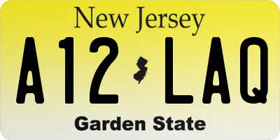 NJ license plate A12LAQ