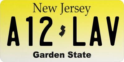 NJ license plate A12LAV