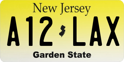 NJ license plate A12LAX