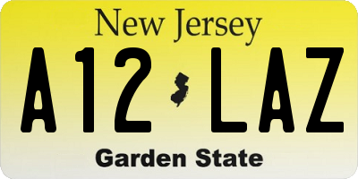 NJ license plate A12LAZ