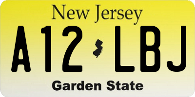 NJ license plate A12LBJ