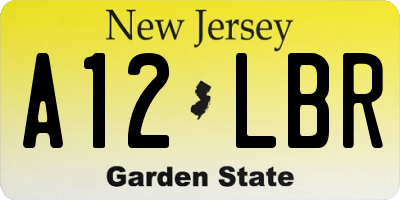 NJ license plate A12LBR