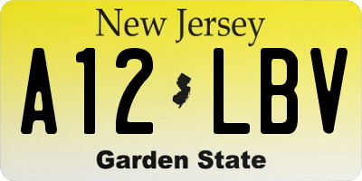 NJ license plate A12LBV