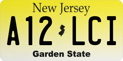 NJ license plate A12LCI