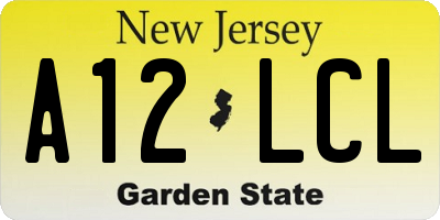 NJ license plate A12LCL