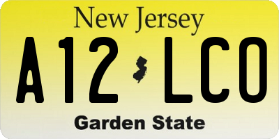 NJ license plate A12LCO