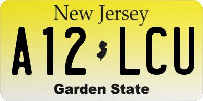 NJ license plate A12LCU