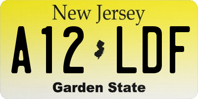 NJ license plate A12LDF
