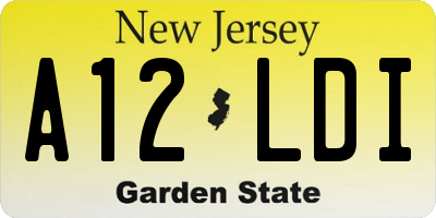 NJ license plate A12LDI