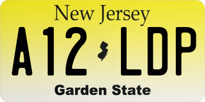 NJ license plate A12LDP