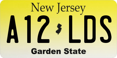 NJ license plate A12LDS