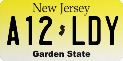 NJ license plate A12LDY
