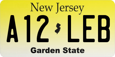 NJ license plate A12LEB