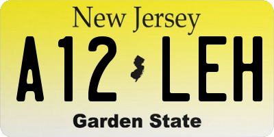 NJ license plate A12LEH