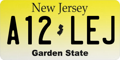 NJ license plate A12LEJ