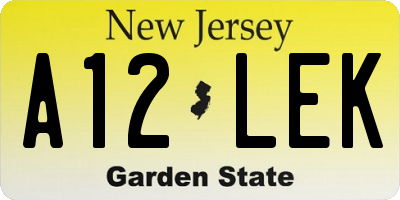 NJ license plate A12LEK