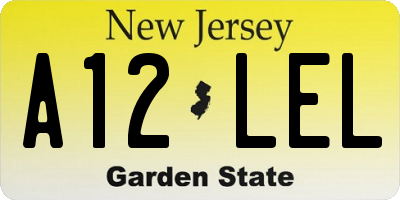 NJ license plate A12LEL