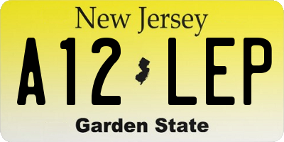 NJ license plate A12LEP