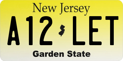 NJ license plate A12LET
