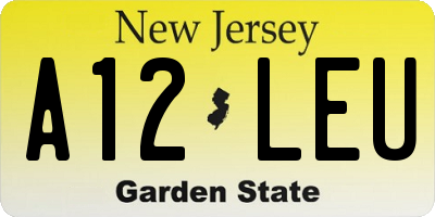 NJ license plate A12LEU