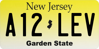 NJ license plate A12LEV