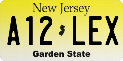 NJ license plate A12LEX