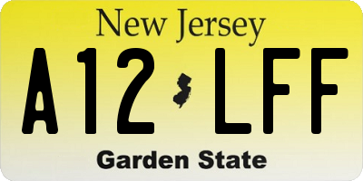 NJ license plate A12LFF