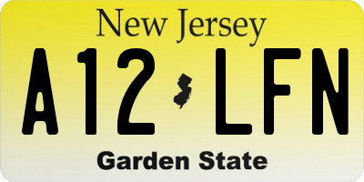 NJ license plate A12LFN