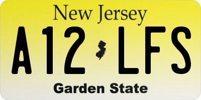 NJ license plate A12LFS