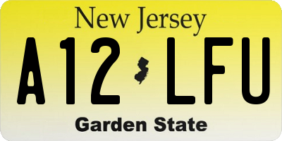 NJ license plate A12LFU