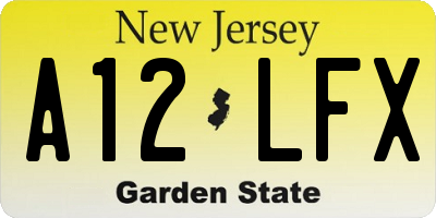 NJ license plate A12LFX